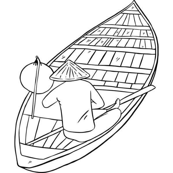 Traditional Boat with Rower Thumbnail